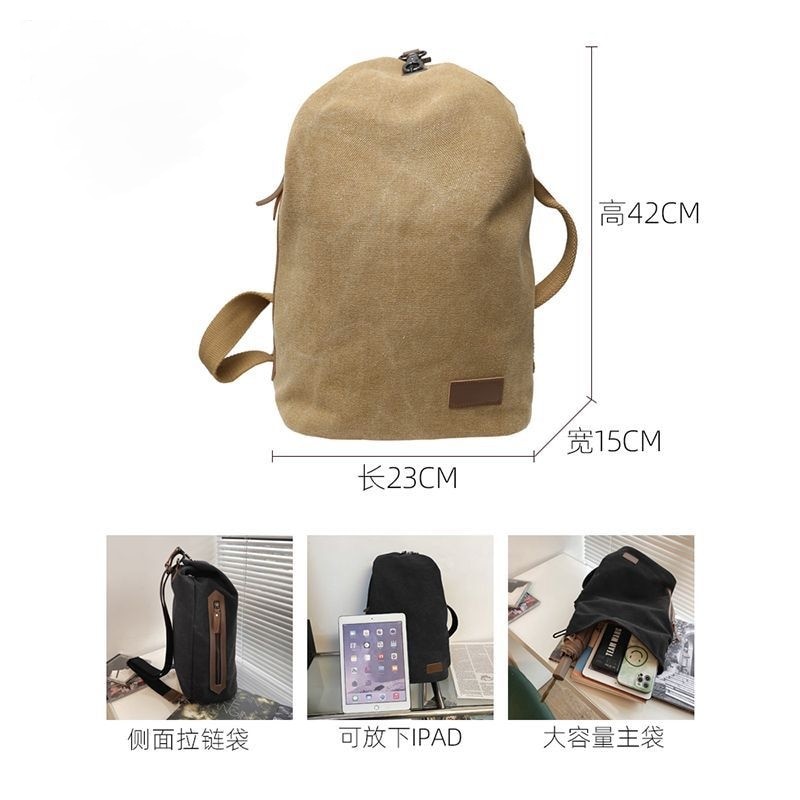 Men Women Fashion Multifunction Cavans Shoulder Bag Crossbody Bag One Shoulder Travel Sling Bag Pack Messenger Pack Chest Bag
