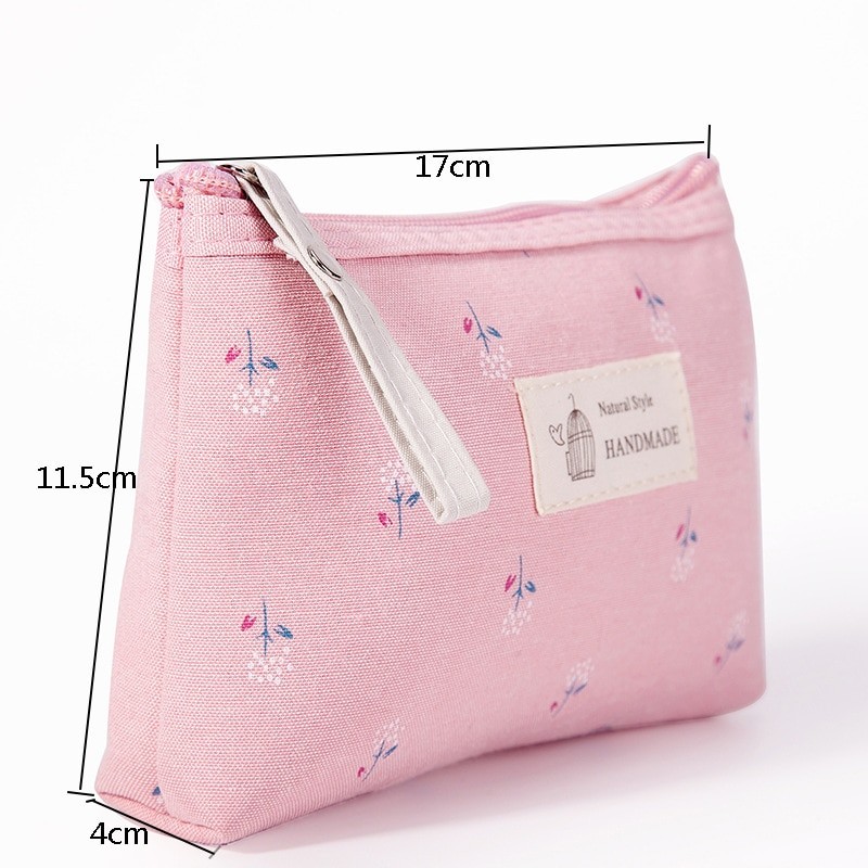 FUDEAM Flower Print Canvas Women Makeup Bag Toiletries Organize Zipper Bag Travel Wash Pouch Cosmetic Bag Female Make Up Bag