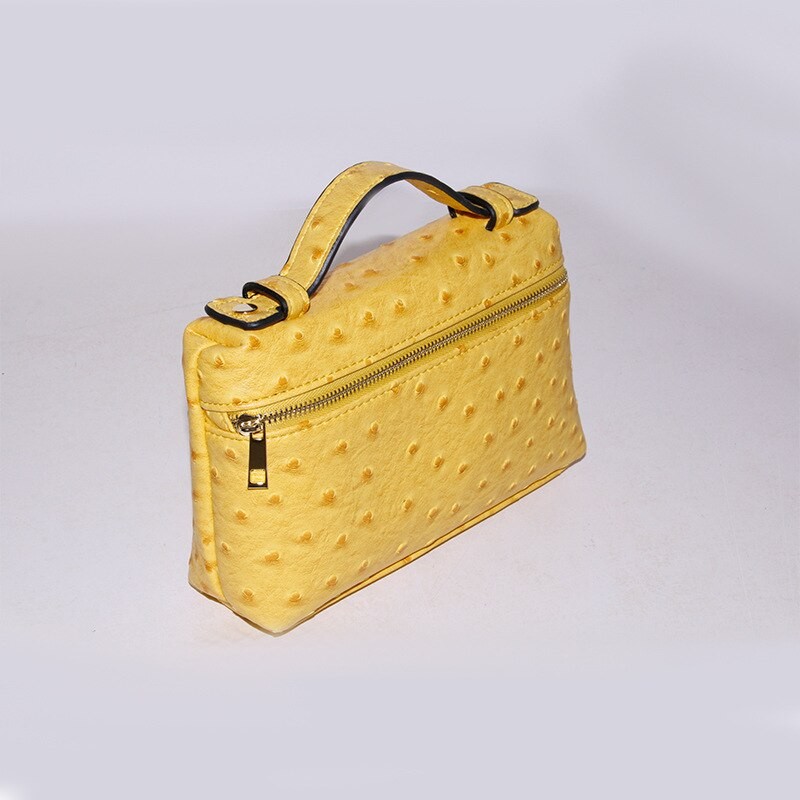 2023 New  Luxury High Quality Ostrich Pattern PU Leather Clutch Bag for Women Fashion Trendy Designer Make Up Handbag Purse Bag