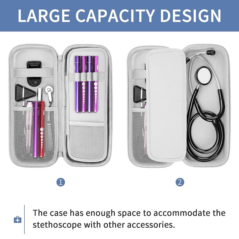 Yinke Stethoscope Case for 3M Littmann Classic III/Lightweight II S.E./MDF Acoustica/Cardiology IV Travel Carrying Storage Bag