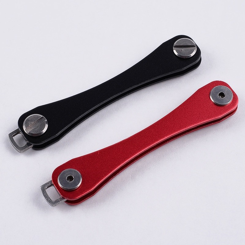 Long Stlye EDC GEAR Aluminum Hard Oxide Car Key Holder Clip Keys Organizer Folder Smart Keychain Outdoor Key Storage Collector