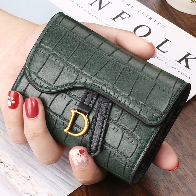Women Luxury Card Holder Short Wallet Mini PU Letter Wallet Multi-Card Card Holder Small Multi-functional Clutch Bag