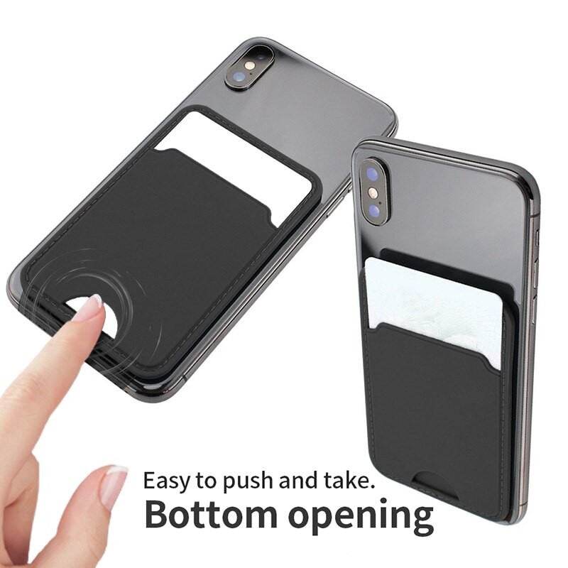 New Adhesive Type Plastic Card Cover Apple Mobile Phone Universal Leather Card Cover RFID Card Cover Card Holder Gift