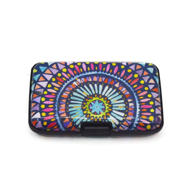 PURDORED 1 pc Feather RFID Unisex Card Holder Aluminum Business Card Holder Cute Cartoon ID Card Wallet Case tarjetero mujer