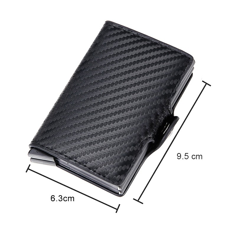 Rfid Blocking Protection Men Id Credit Card Holder Wallet Leather Metal Aluminum Business Bank Card Case CreditCard Cardholder