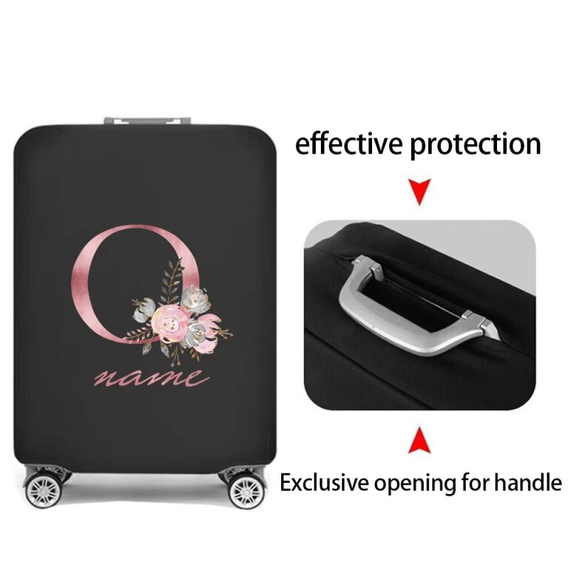 Custom Free Name Luggage Cover Elastic Suitcase Protective Case Trolley 18-32 Inch Travel Luggage Dust Cover Travel Accessories