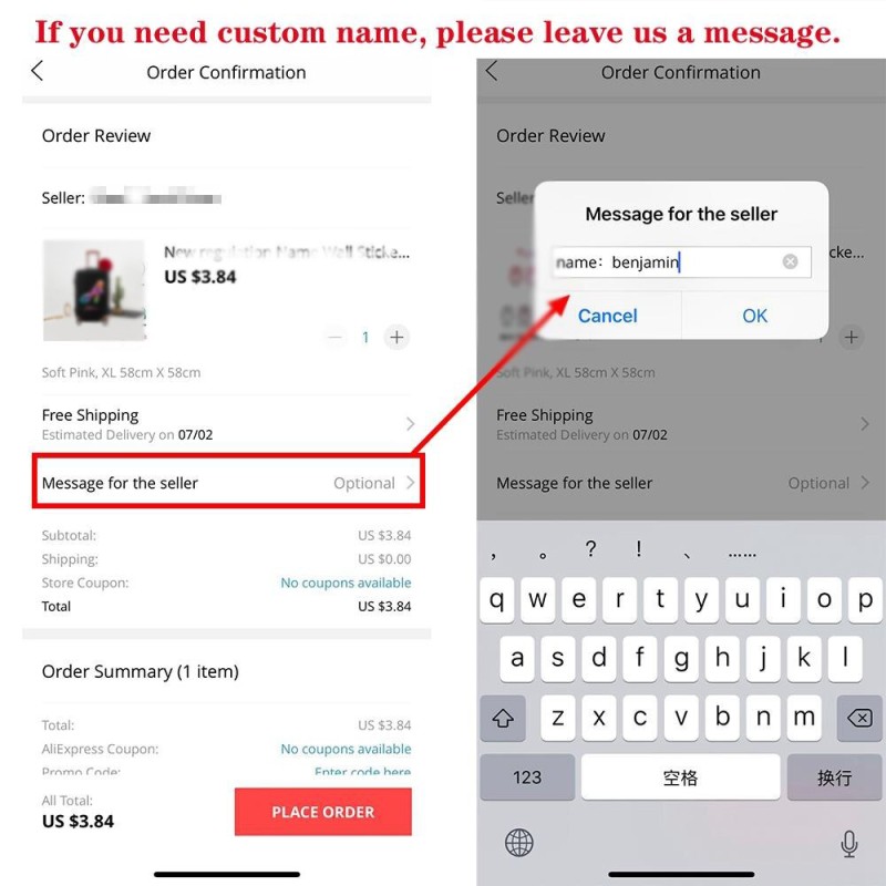 Custom Name White Letter Luggage Cover Thickened Protective Cover Washable Luggage Cover Elastic Scratch-resistant Travel Set