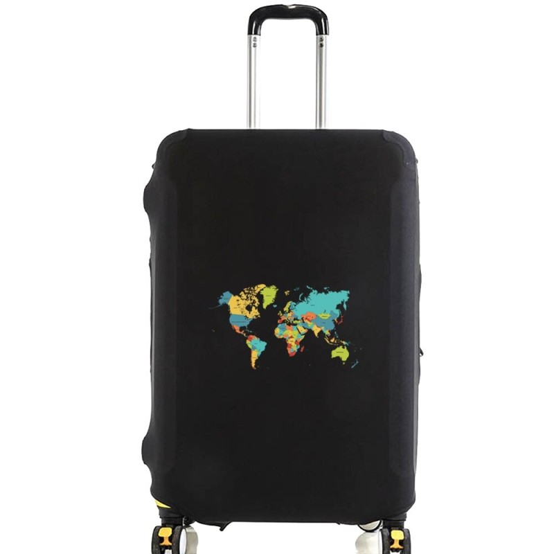 Unisex Suitcase Cover Travel Global Pattern Luggage Protective Cover Elastic Dust Bag Case for 18-28 Inch Travel Accessories