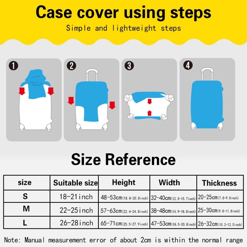 Luggage Cover Suitcase Protector Moon Bear Thicken Elasticity Dust Cover Anti-scratch Protective Case 18-28 Inch Trolley Sleeve