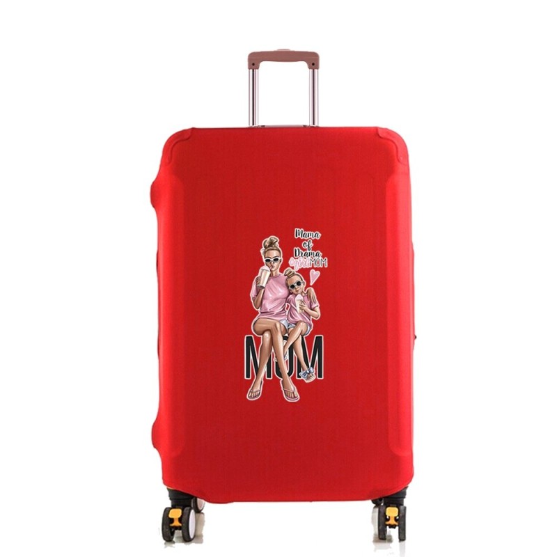 Luggage Cover Protector Elastic Dustroof Fashion Suitcase Dust Cover Fit 18-28 Inch Trolley Baggage Mom Print Travel Accessories