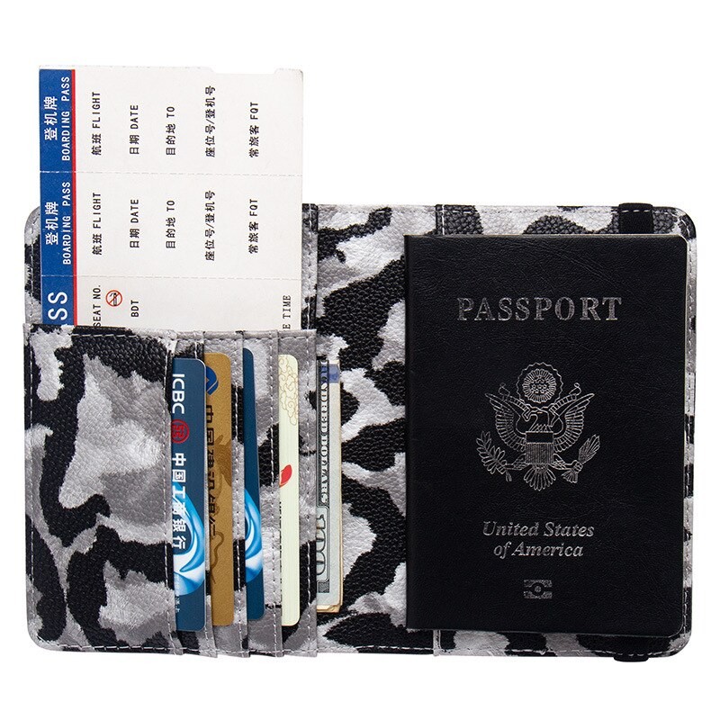 Zoukane Leopard Python Pattern Elastic Straps PU Leather Passoport Cover Case Holder Wallet Travel Accessories ZSPC64