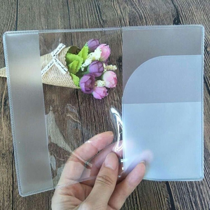 Zoukane Transparent PVC Passport Cover Case Thick Frosted Waterproof Card Slots Frosted Passport Wallet Cover CHLL01