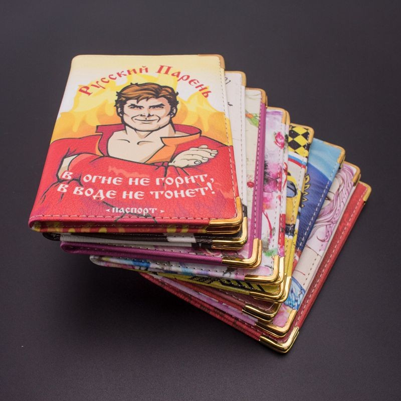 New 2018 Cartoon Cat passport card holder Animal Russian passport covers for women travel passport cases Capa do passaporte