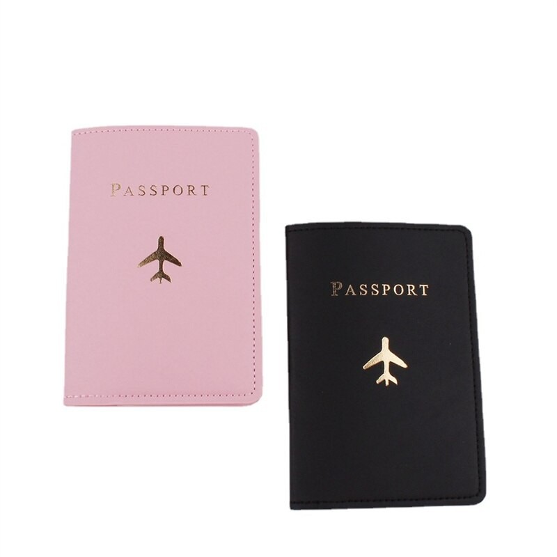 New PU Leather Airplane Travel Passport Cover PU One Card Bit Passport Case Passport Holder Protector Wallet Travel Accessories