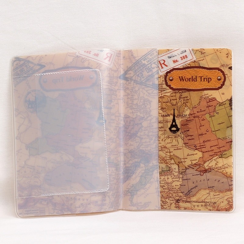 New Travel Accessories World Trip Map Travel Passport Covers PVC Leather ID Card Bag Passport Holder Passport Wallets N118