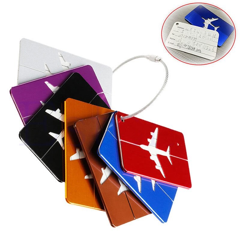 Aluminium Plane Travel Luggage Baggage Tag Suitcase Identity Address Name Label
