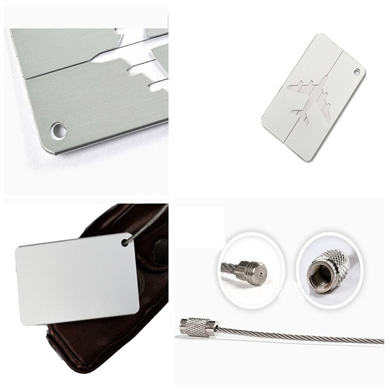 Aluminium Plane Travel Luggage Baggage Tag Suitcase Identity Address Name Label