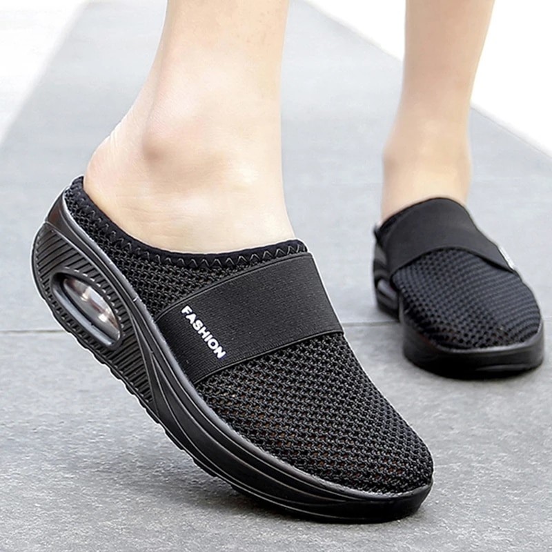 Women Sandals Fashion Female Slides Wedges Platform Shoes Sandals Women's Slippers Breathable Mesh Lightweight Ladies Footwear