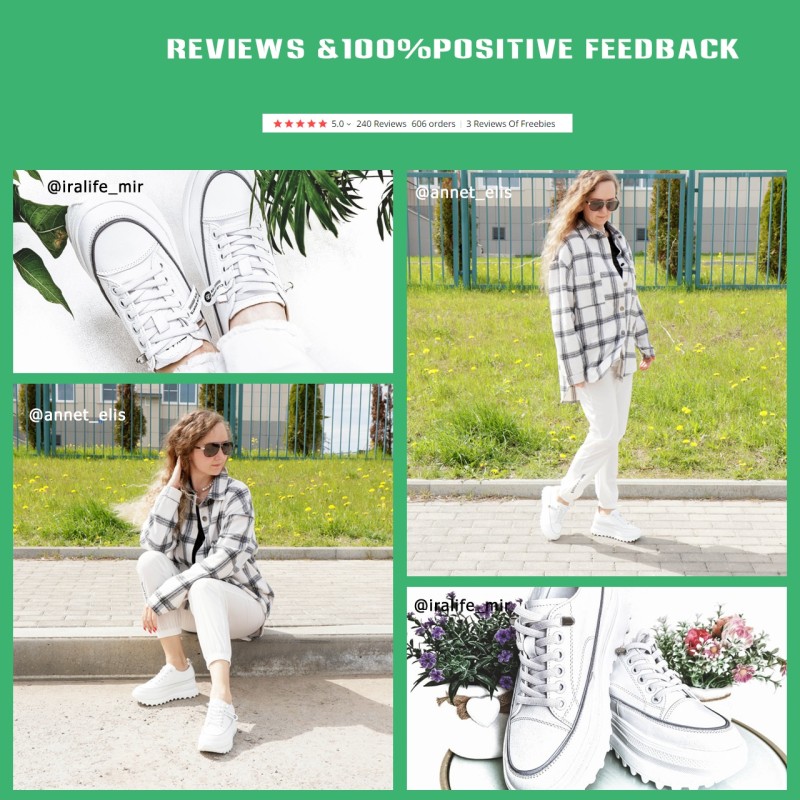 Fujin 5.5cm Genuine Leather Platform Wedge Shoes Chunky Sneaker White Casual Shoes Comfortable Breathable Spring Autumn Shoes