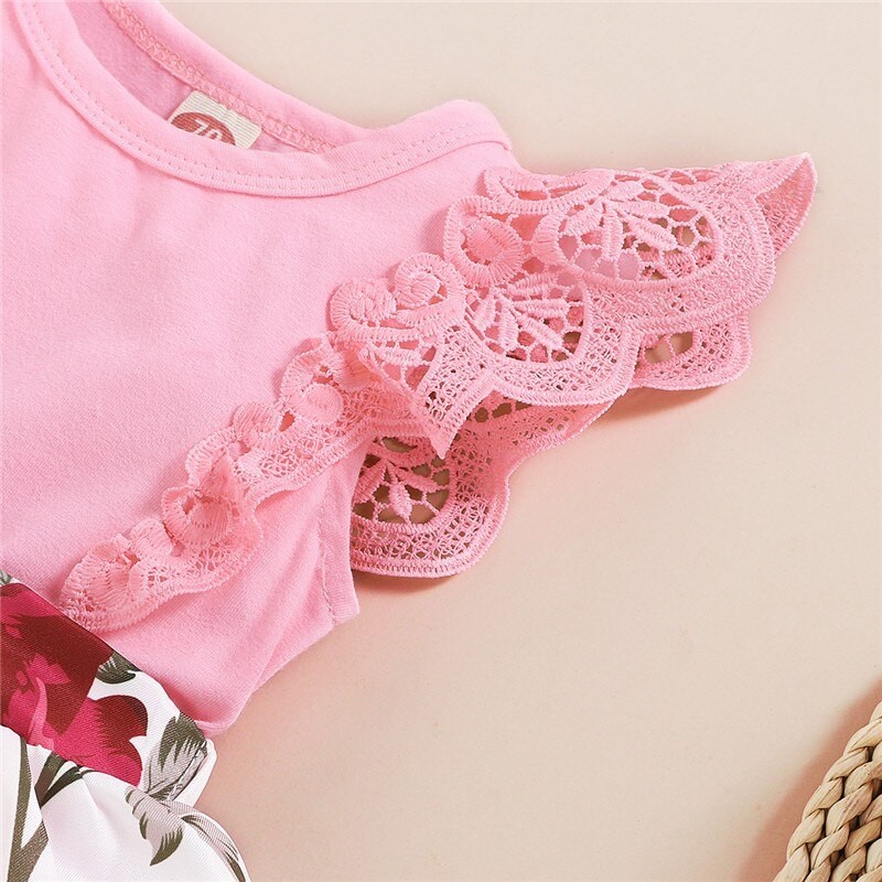 Baby Clothes Newborn Baby Girl Romper Infants Girl Sleeveless Floral Summer Princess Dress Baby Girl Bodysuit Fashion Outfit