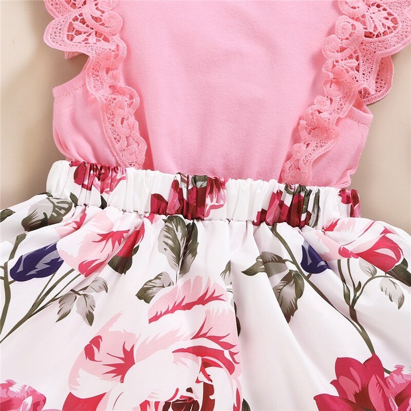 Baby Clothes Newborn Baby Girl Romper Infants Girl Sleeveless Floral Summer Princess Dress Baby Girl Bodysuit Fashion Outfit