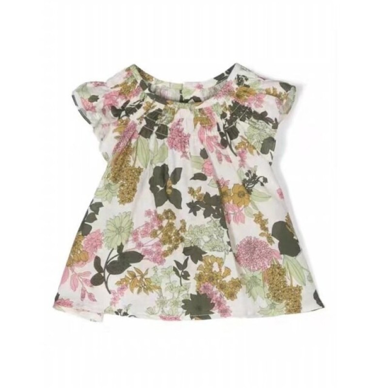 PER-SALE (Shipment In April) 2023 BP Summer Floral Cotton Soft Dress for Girls Print Boys Tee Kids Set T-shirts &amp; Skirts &amp; Dress