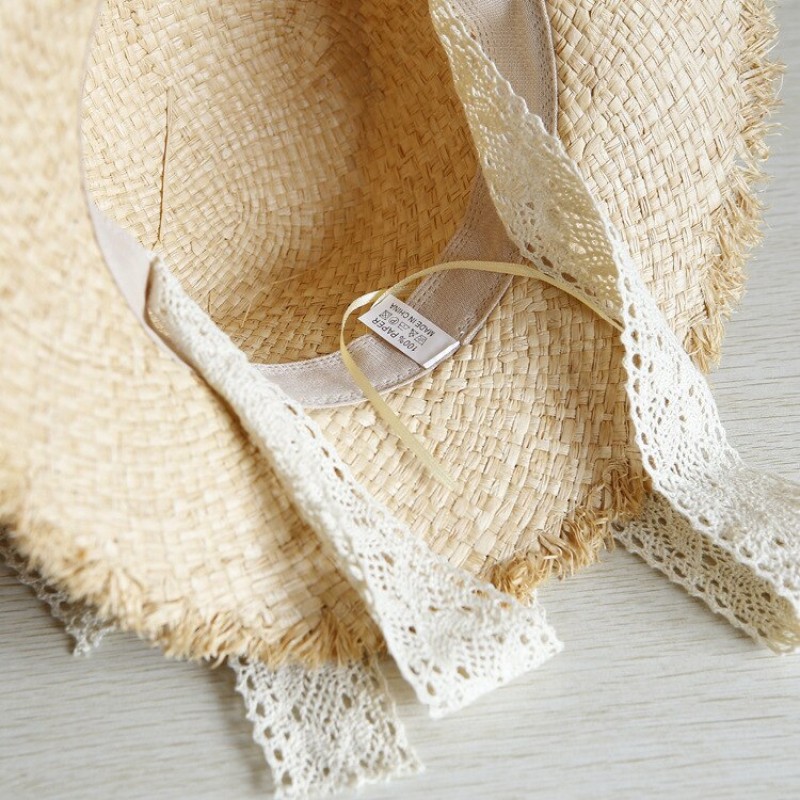 Family Matching Summer Hats Mom And Me Bow Lace Straw For Kids Women Girl Lady Daughter Star Sun Bohemia Beach Wear Accessories