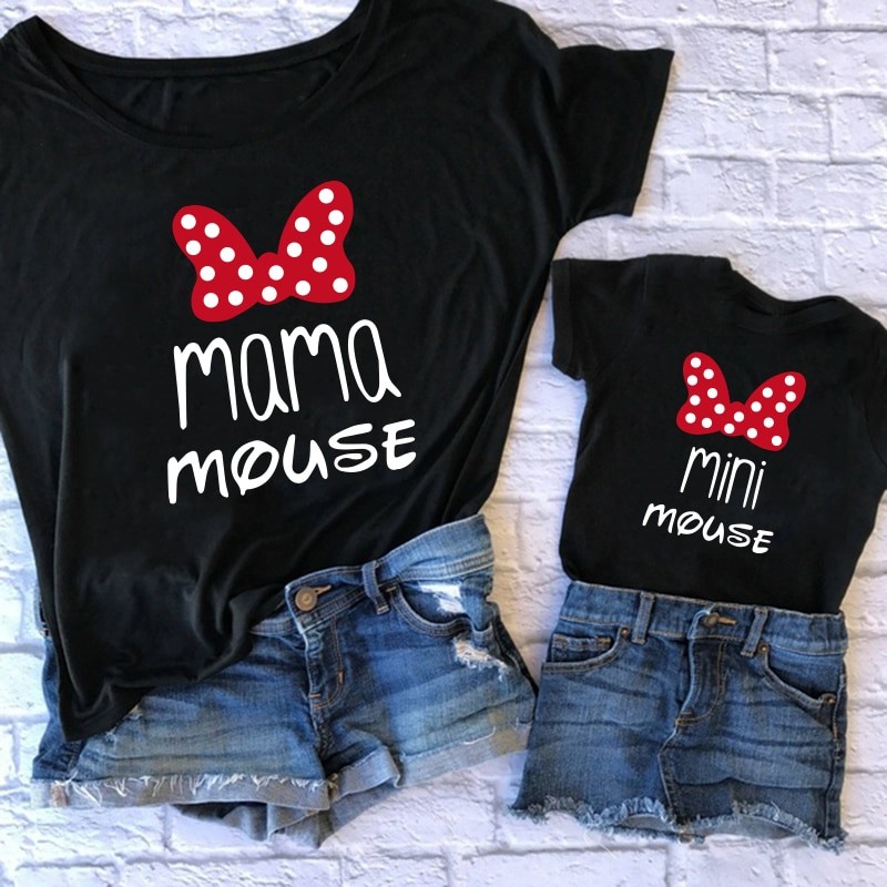 Mother kids Tshirt MAMA &amp; MINI mommy and daughter matching clothes baby girl clothes Fashion cotton family T Shirt Short Sleeve
