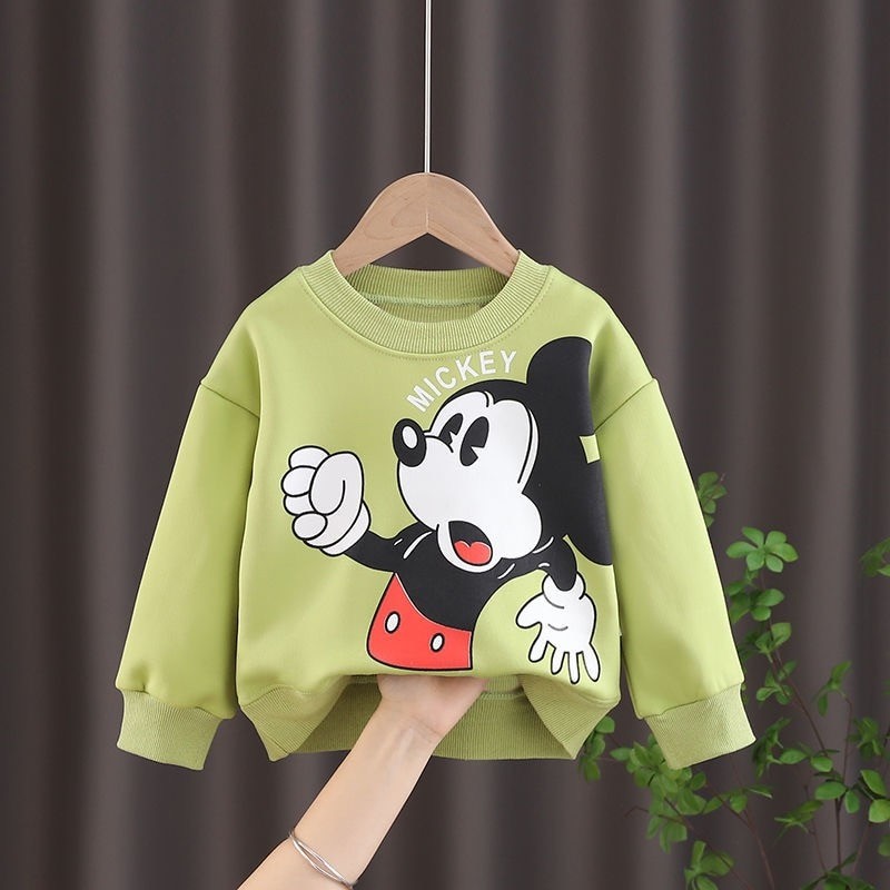 Black Mickey Sweater 1 2 3 4 Years Old Children's Clothes Fashion Autumn Round Collar Hoodies Baby Boys And Girls Sweatshirts