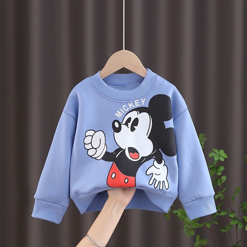 Black Mickey Sweater 1 2 3 4 Years Old Children's Clothes Fashion Autumn Round Collar Hoodies Baby Boys And Girls Sweatshirts