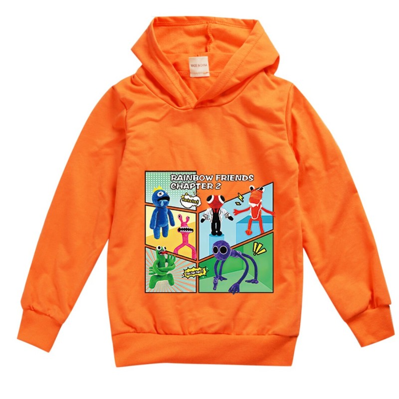 Graphics Rainbow Friends Hoodie Kids Long Sleeve Coats Baby Boys Cartoon Hoody Sweatshirt Girls Casual Clothes Halloween Outwear