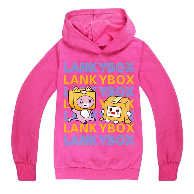 Lankybox Girls Boys Hoodie Casual Sweatshirt Cartoon Print Hoodies for Teen Boys Sweatshirt Tops Tees Kids Clothes
