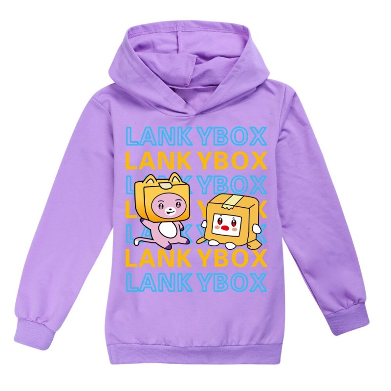 Lankybox Girls Boys Hoodie Casual Sweatshirt Cartoon Print Hoodies for Teen Boys Sweatshirt Tops Tees Kids Clothes