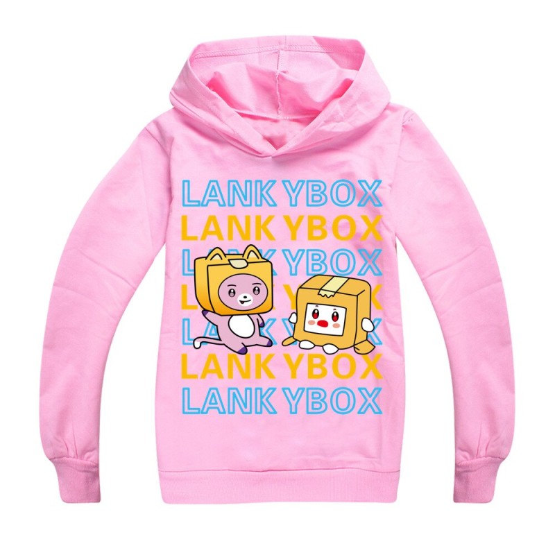 Lankybox Girls Boys Hoodie Casual Sweatshirt Cartoon Print Hoodies for Teen Boys Sweatshirt Tops Tees Kids Clothes