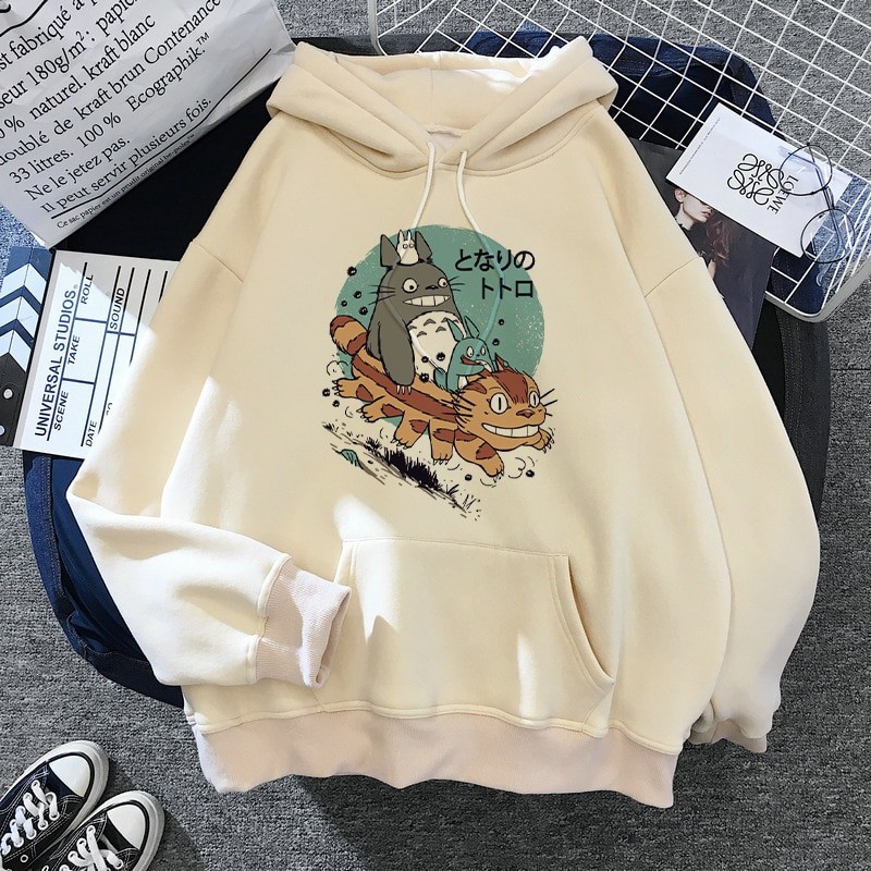 My Neighbor Totoro Harajuku Hoodies Women Studio Ghibli Kawaii Sweatshirt Miyazaki Hayao Funny Cartoon Top Hooded Female