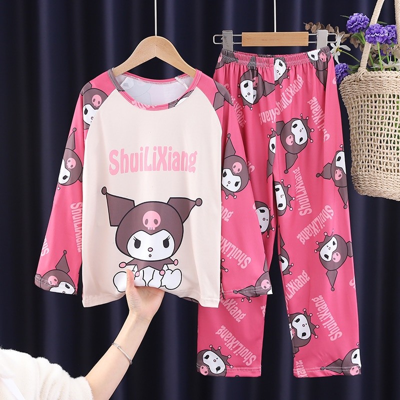 Disney Mickey Mouse New Year's Children's Pajamas Spring Girls' Long-sleeved Cute Princess Wind Pajamas Set for Big Children