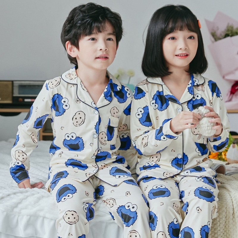 Kids Pajamas 2021 autumn winter Girls Boys Sleepwear Nightwear Baby Clothes Animal Cartoon Pajama Sets Cotton Children's Pyjamas