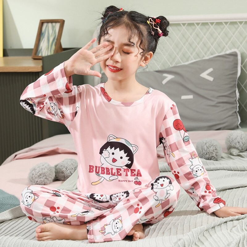 Spring Autumn Children Pajamas Winter Long Sleeve Children's Clothing Sleepwear Cotton Pyjamas Sets For Kids