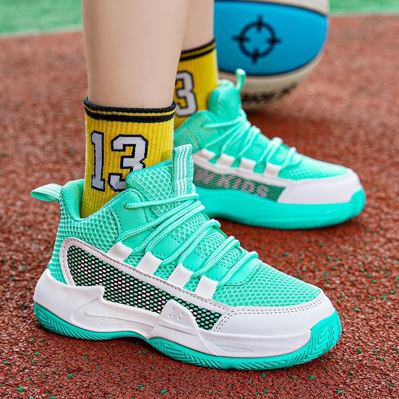 2023 New Boys Brand Basketball Shoes for Kids Sneakers Thick Sole Non-slip Children Sports Shoes Child Boy Basket Trainer Shoes