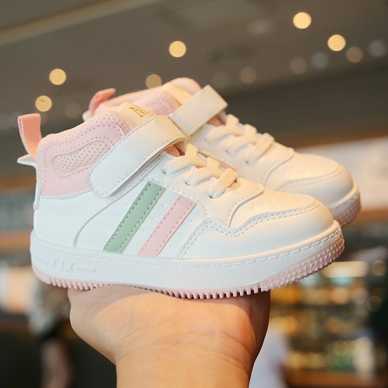 Children Sports Shoes Winter Plus Velvet Boys Sneakers Girls High-top White Shoes Leisure Trainers Breathable Kids Running Shoes