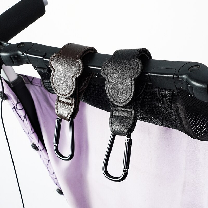 Baby Stroller Hook Fashion PU Leather Adjustable Pram Hook Cart Organizer Diaper Bag Hanger Children Boy Girl Travel Accessories