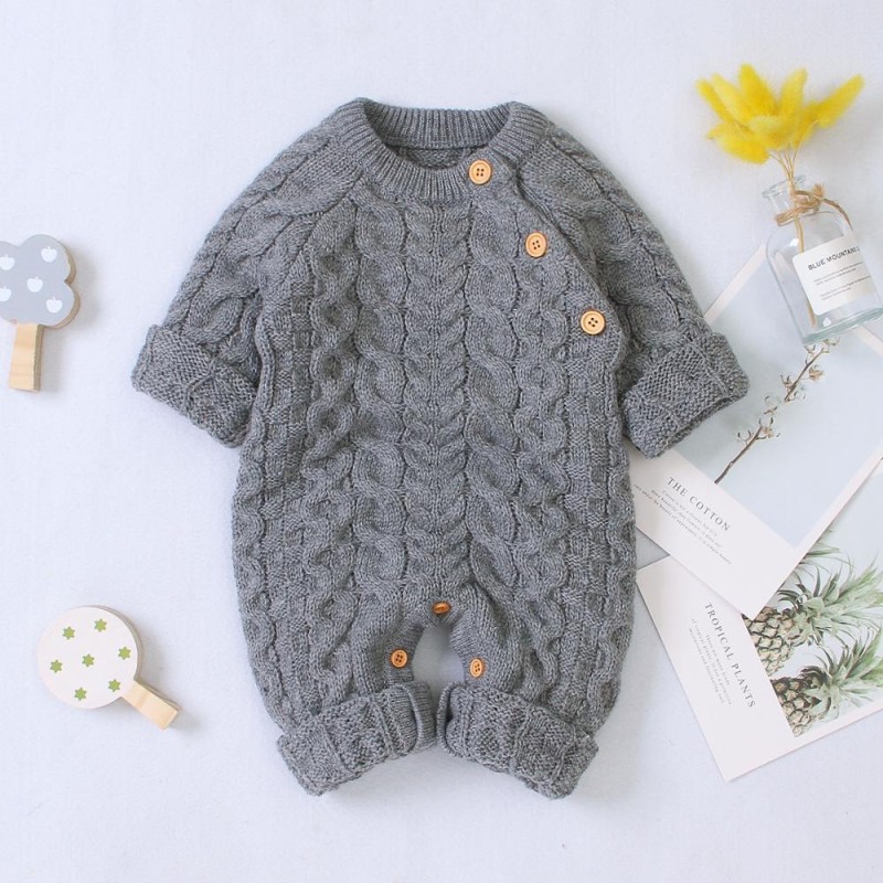Baby Rompers Long Sleeve Winter Warm Knitted Infant Kids Boys Girls Jumpsuits Toddler Sweaters Outfits Autumn Children's Clothes