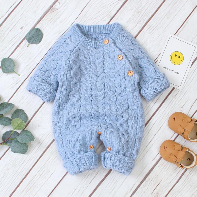 Baby Rompers Long Sleeve Winter Warm Knitted Infant Kids Boys Girls Jumpsuits Toddler Sweaters Outfits Autumn Children's Clothes
