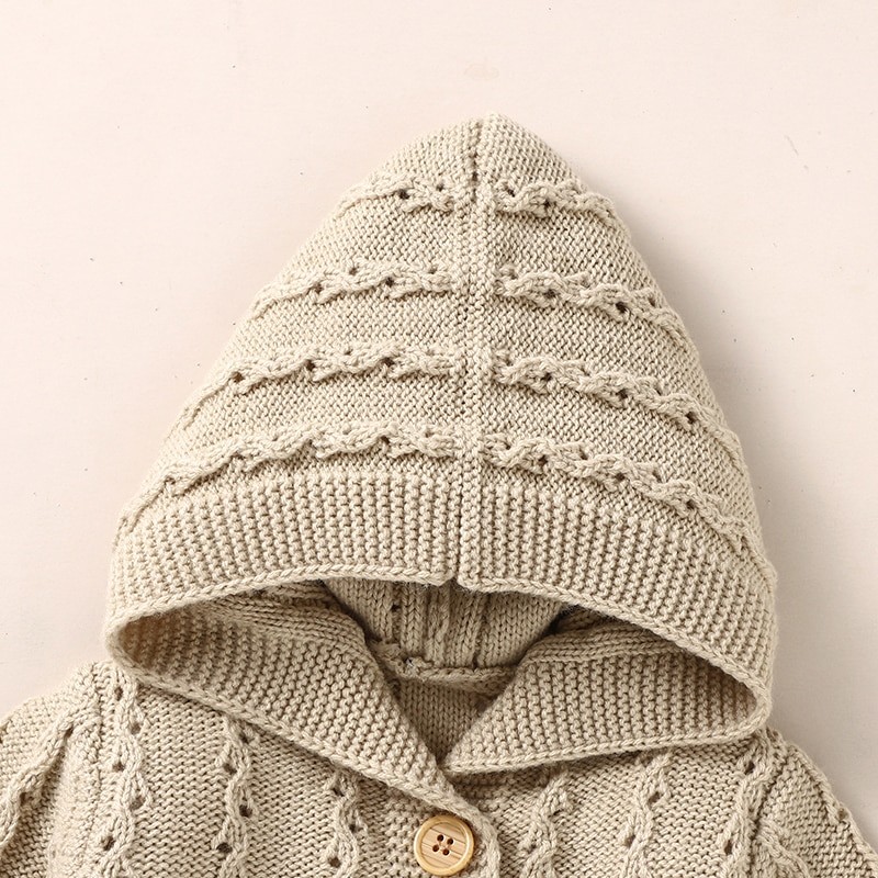 Baby Rompers Autumn Hood Long Sleeve Newborn Boys Girls Knitted Jumpsuits Playsuits Winter Toddler Infant Outfits Clothes 0-18m