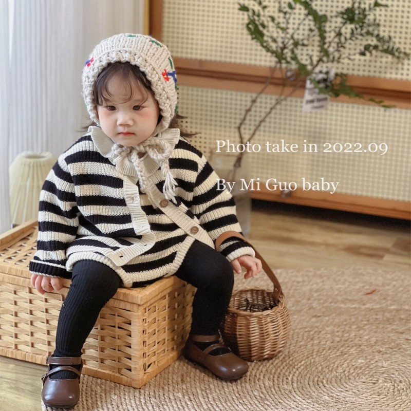 2022 baby clothing knitwear two piece set baby boy and baby girl set striped sweater spring and Autumn New