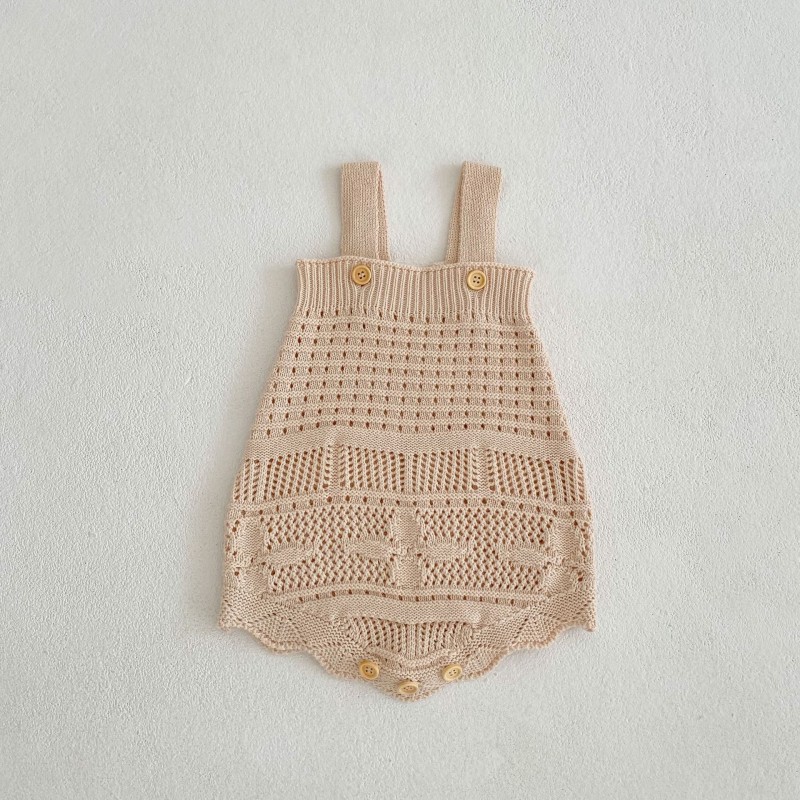 Spring infant clothes baby girl romper Baby knitted hollow pattern sweater 2 piece suit sets newborn jacket romper