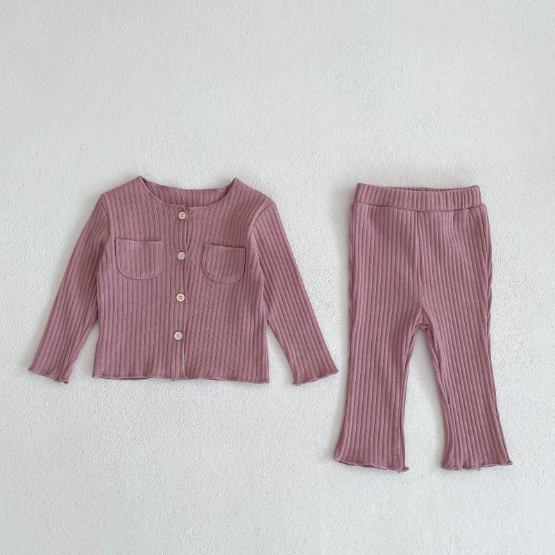 Ins2022 Baby Set Spring New Baby Boys' and Girls' Clothes Cotton 2-Piece Set Simple Versatile Home Clothes Pajamas