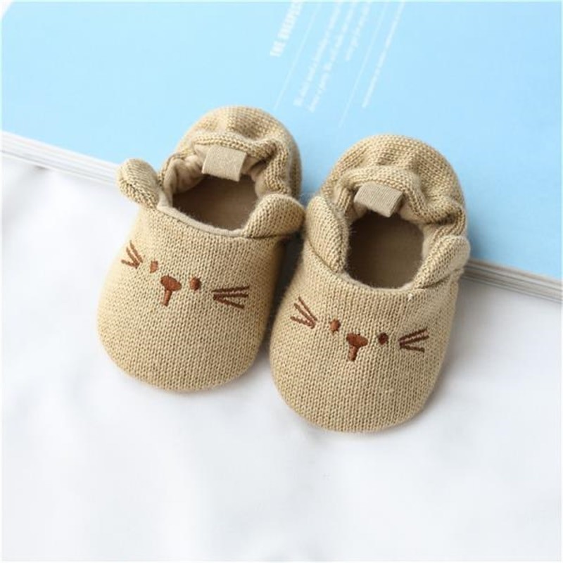 Infant Toddler Slippers Baby Boys Girls Knited Crib Shoes Cute Cartoon Mouse Panda Anti-slip Prewalker Baby Slippers