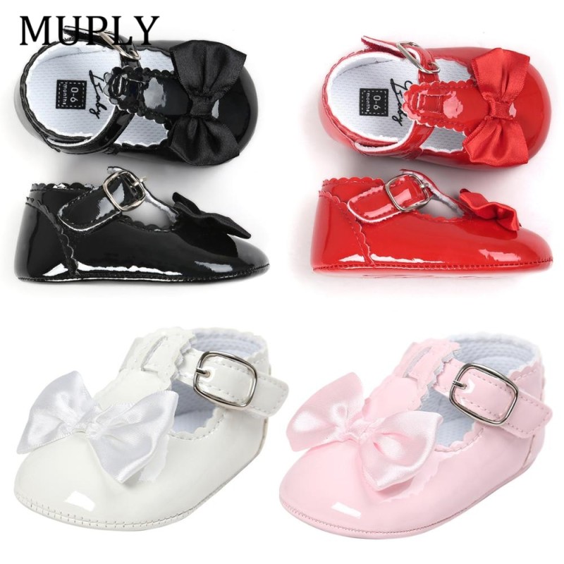 PU leather Baby Girls Shoes For Newborn Buckle First Walkers Big Bow Summer Princess Shoes Party Wedding Baby Girl Shoes