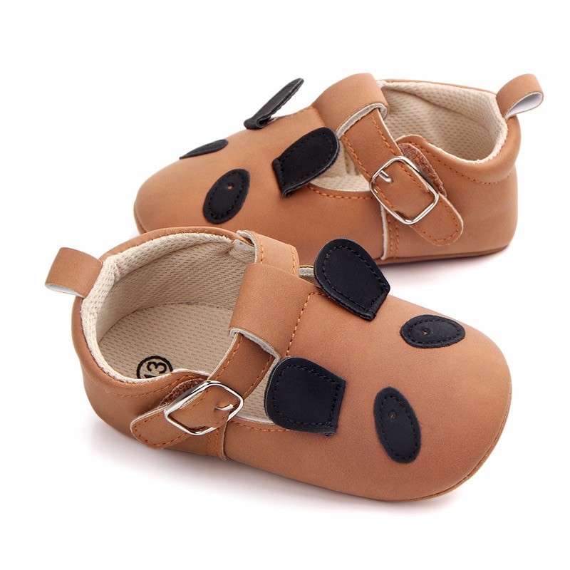 PU Cute Animal Print Animal Dog First Walkers For Newborn Soft sole Crib Girls Boys Sneakers Strap Baby Shoes For Drop Shipping